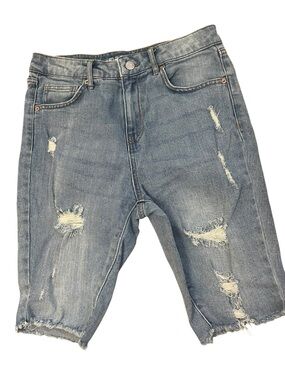 wild fable Distressed Light Blue Jean High Rise Bermuda Shorts